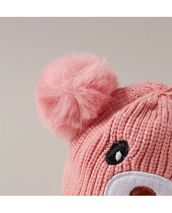 Babyhug Woollen Tie Knot Pink Grey - Diameter 13 cm