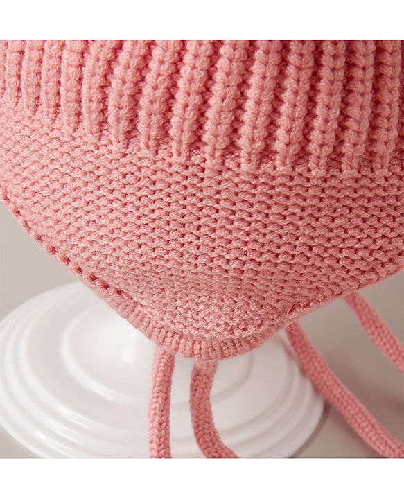 Babyhug Woollen Tie Knot Pink Grey - Diameter 13 cm