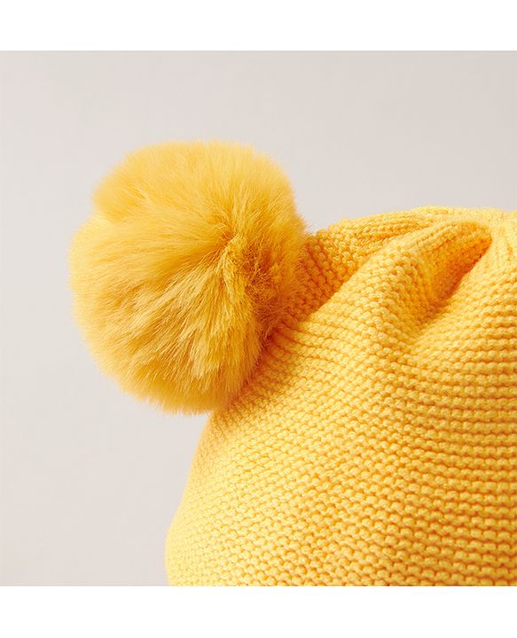 Babyhug Woolen  Cap Yellow - Diameter 14 cm