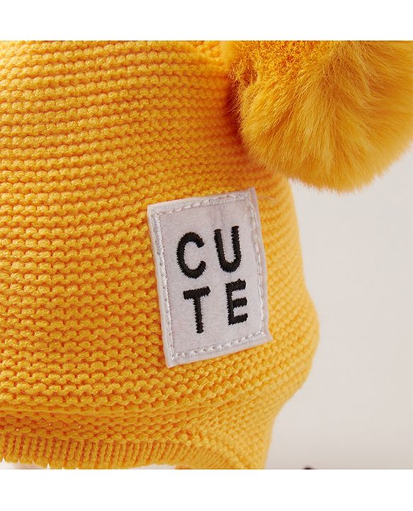 Babyhug Woolen  Cap Yellow - Diameter 14 cm