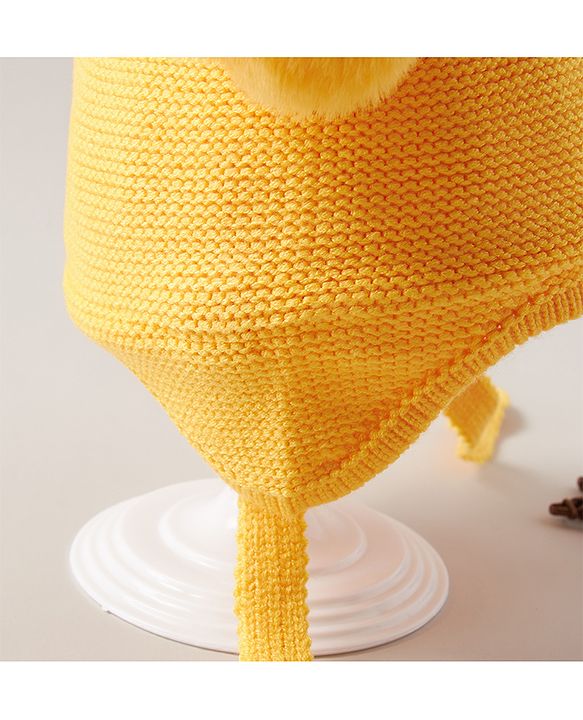 Babyhug Woolen  Cap Yellow - Diameter 14 cm