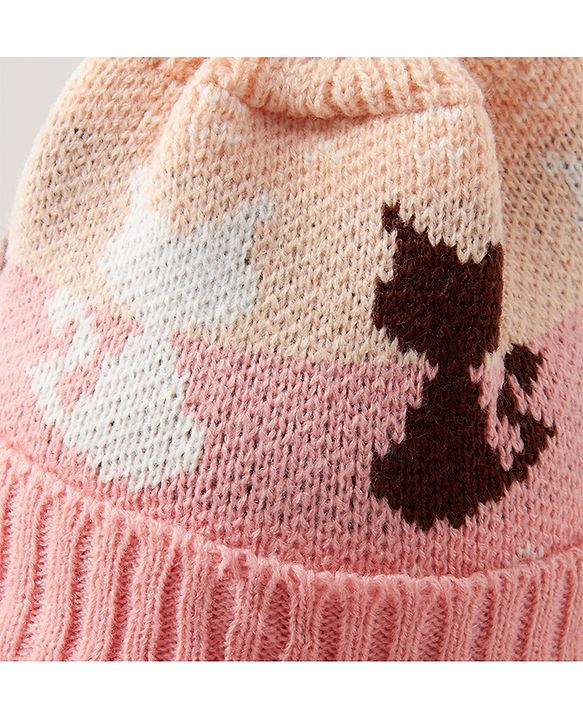 Babyhug Woollen Cap Beige - Diameter 44 cm (Stretchable)
