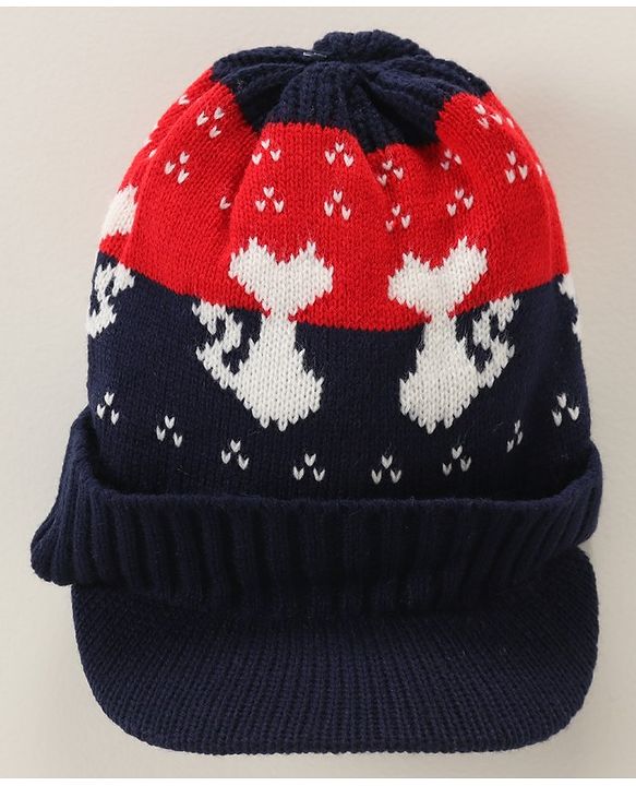 Babyhug Woollen Cap Blue - Diameter 42 cm (Stretchable)