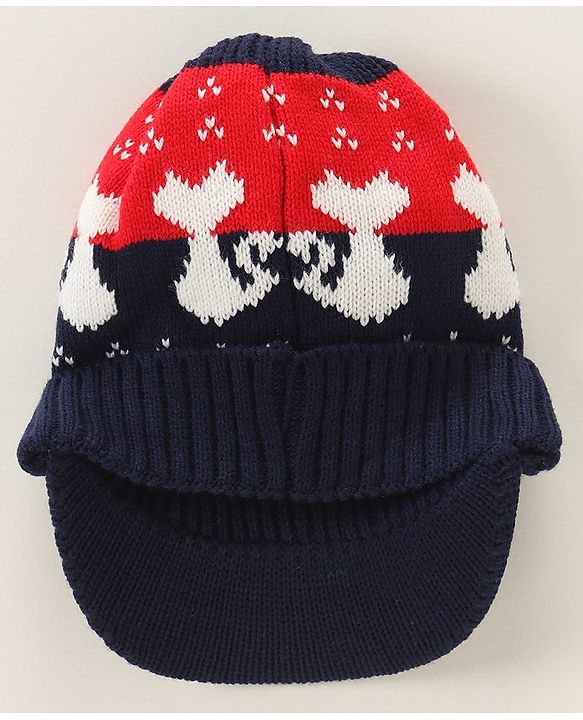 Babyhug Woollen Cap Blue - Diameter 42 cm (Stretchable)
