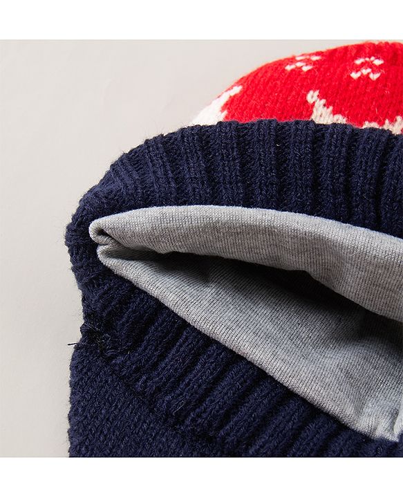 Babyhug Woollen Cap Blue - Diameter 42 cm (Stretchable)