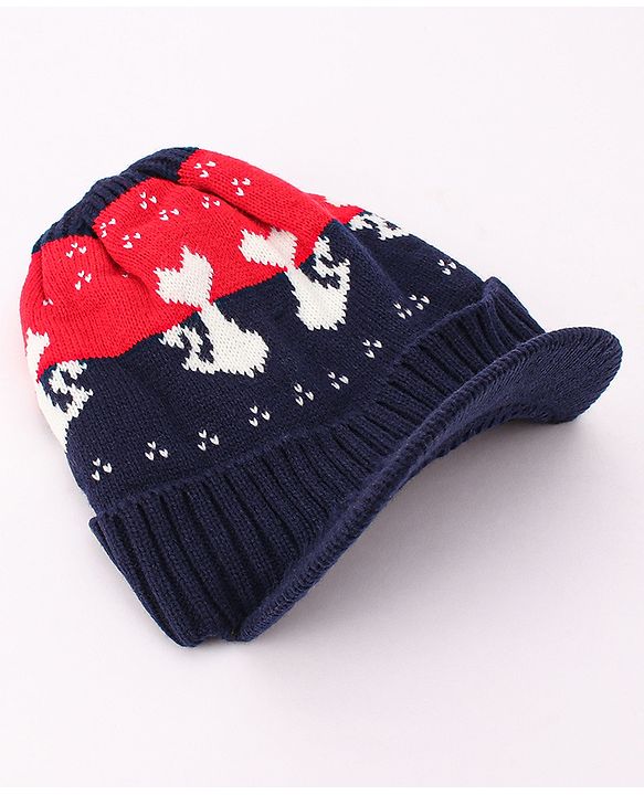 Babyhug Woollen Cap Blue - Diameter 44 cm (Stretchable)