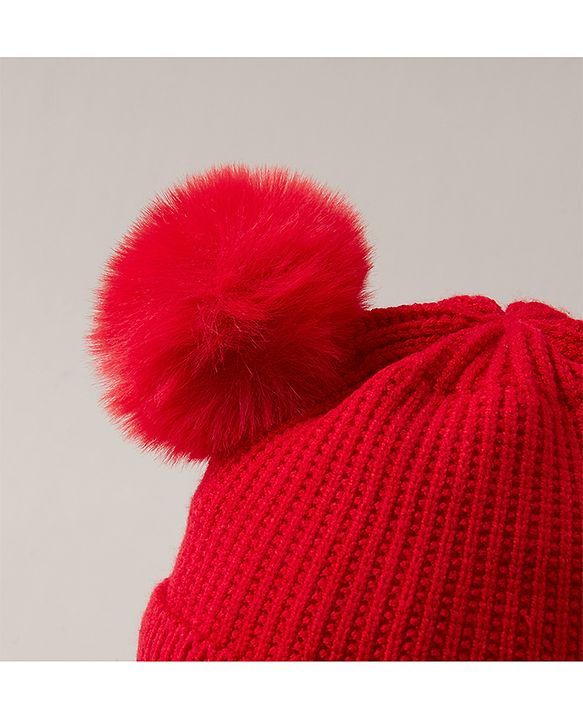 Babyhug Woollen Tie Knot Cap - Red