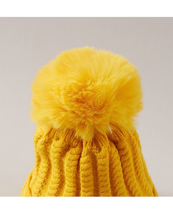 Babyhug Woollen Cap Yellow - Diameter 11.5 cm