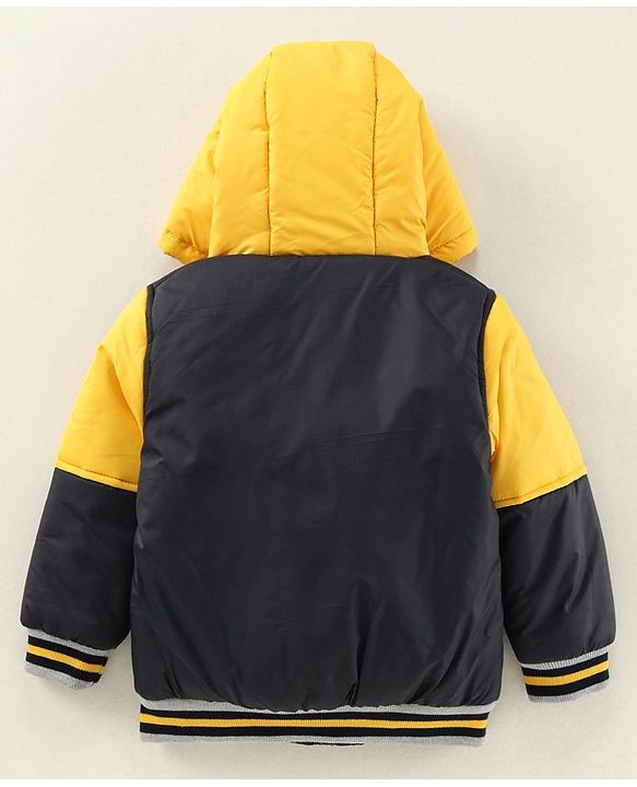 Babyhug Full Sleeve Color Block Hoodie  - Yellow