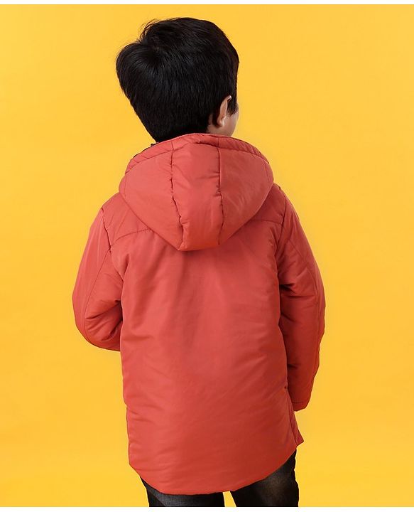 Babyhug Full Sleeves Hooded Padded Jacket - Red