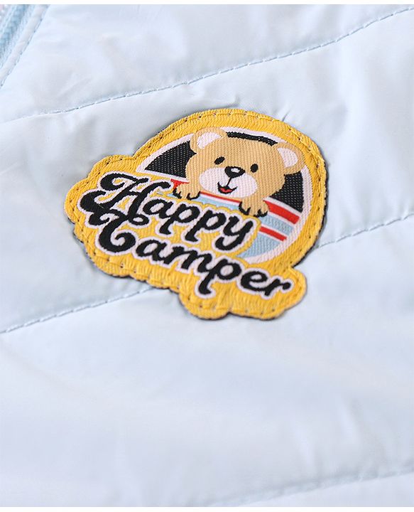 Babyhug Full Sleeves Hooded Quilted Jacket - Blue