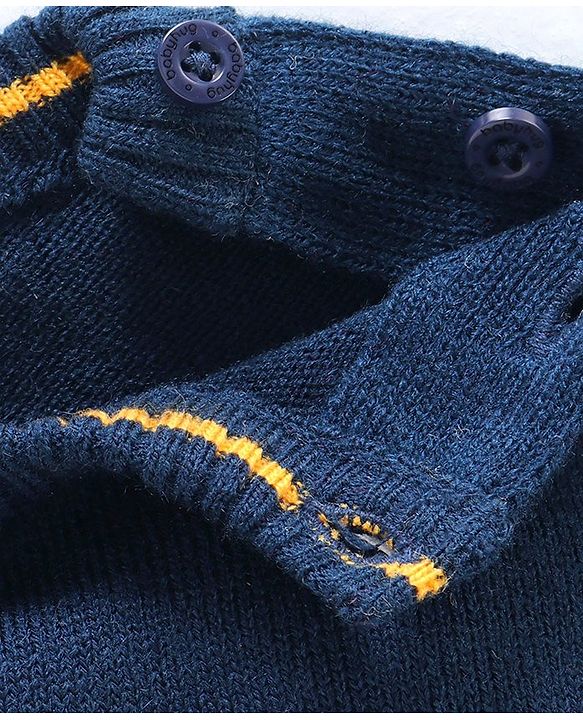 Babyhug Full Sleeves Sweater Text Print - Blue