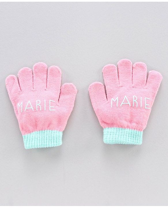 Babyhug Woollen Cap & Mittens Marie Print Yellow - Diameter 13 cm