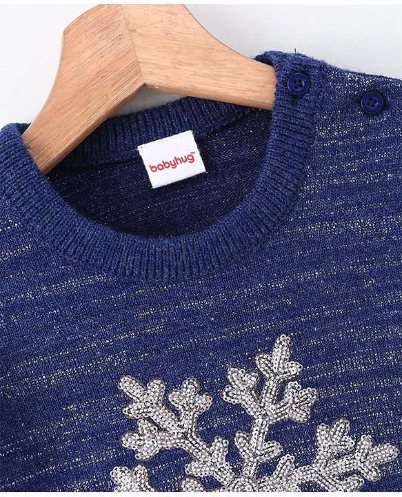 Babyhug Full Sleeves Sweater - Blue