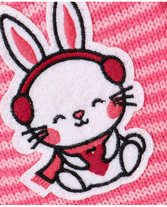 Babyhug Full Sleeves Sweater Striped - Pink