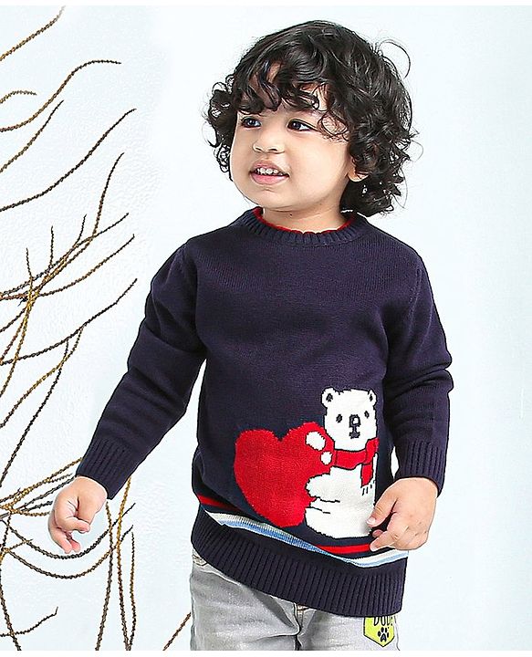 Babyhug Full Sleeves Sweater - Blue