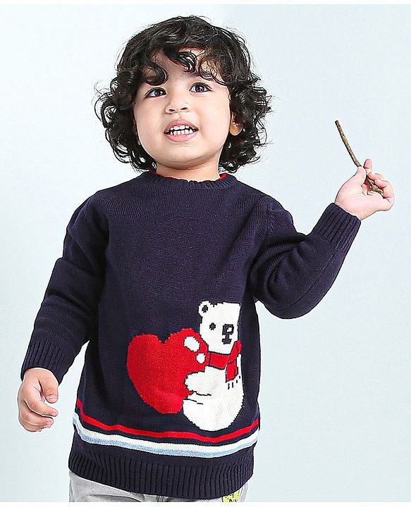 Babyhug Full Sleeves Sweater - Blue
