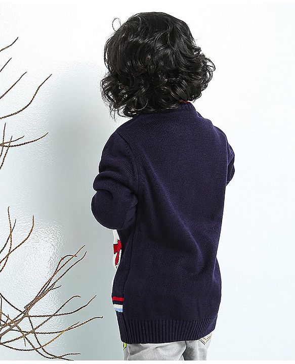 Babyhug Full Sleeves Sweater - Blue