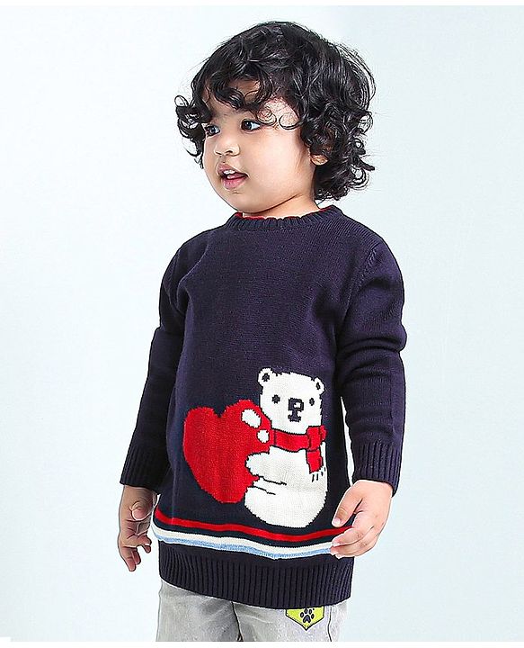 Babyhug Full Sleeves Sweater - Blue