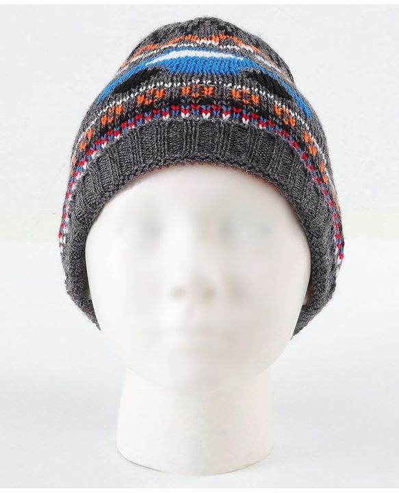 Babyhug Woollen Cap & Muffler Grey - Cap Diameter 10.5 cm