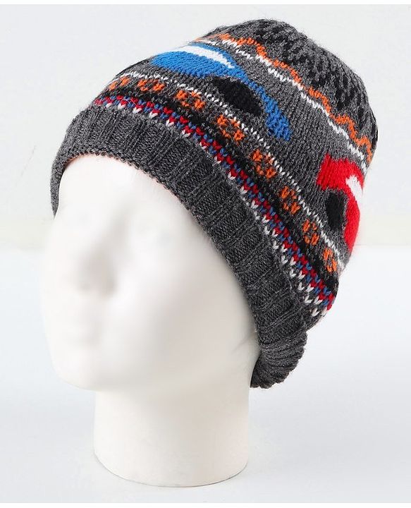 Babyhug Woollen Cap & Muffler Grey - Cap Diameter 10.5 cm