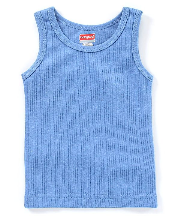 Babyhug Sleeveless Thermal Vest Solid Color - Blue