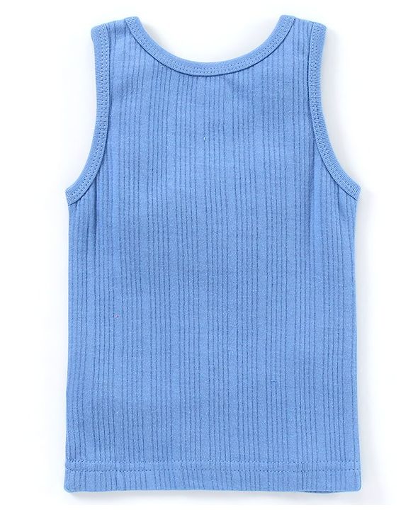 Babyhug Sleeveless Thermal Vest Solid Color - Blue