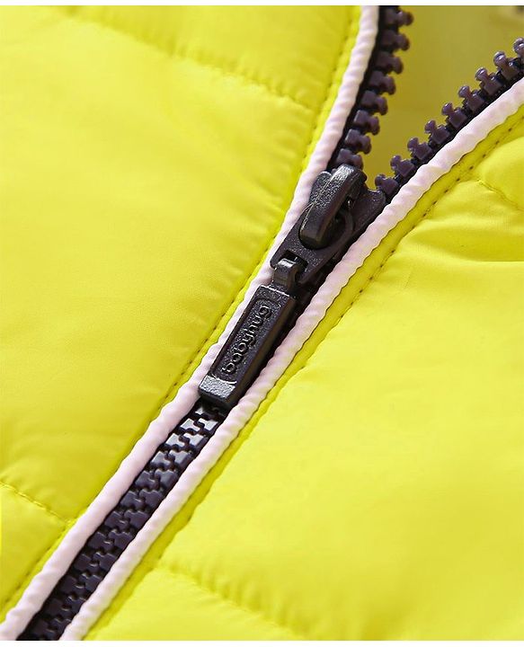 Babyhug Full Sleeves Hooded Padded Jacket Numeric 10 Patch - Green White