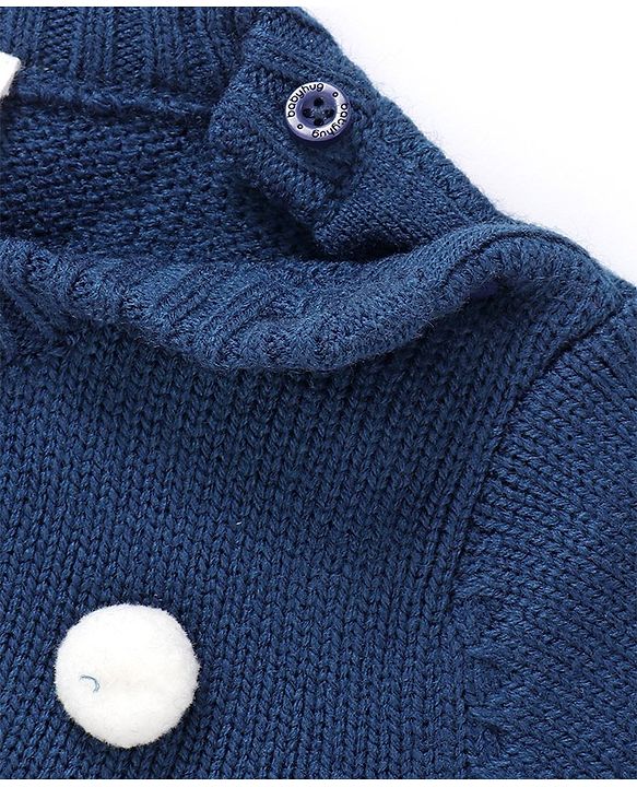 Babyhug Full Sleeves Pullover Sweater Bear Print - Navy