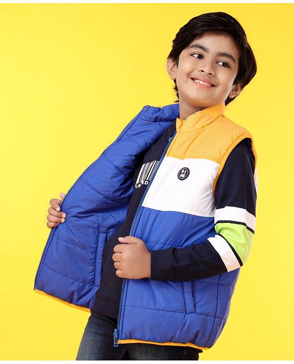 Pine Kids Sleeveless Colour Block Reversible Jacket - Multicolour