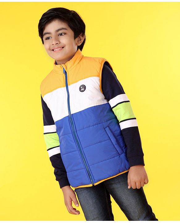 Pine Kids Sleeveless Colour Block Reversible Jacket - Multicolour