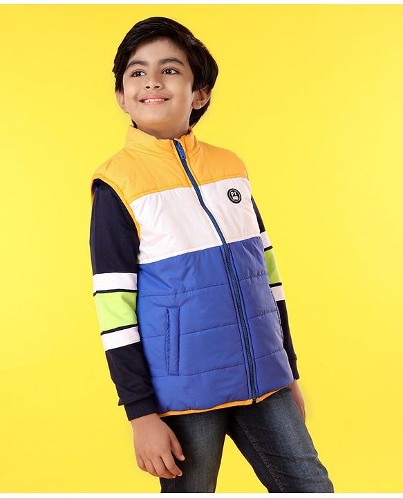 Pine Kids Sleeveless Colour Block Reversible Jacket - Multicolour