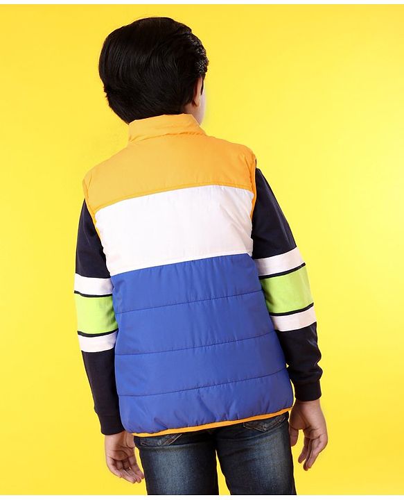 Pine Kids Sleeveless Colour Block Reversible Jacket - Multicolour