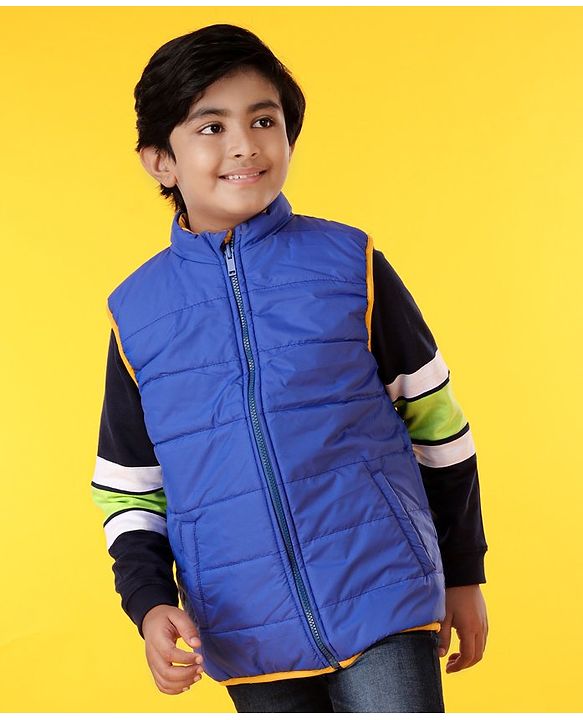 Pine Kids Sleeveless Colour Block Reversible Jacket - Multicolour