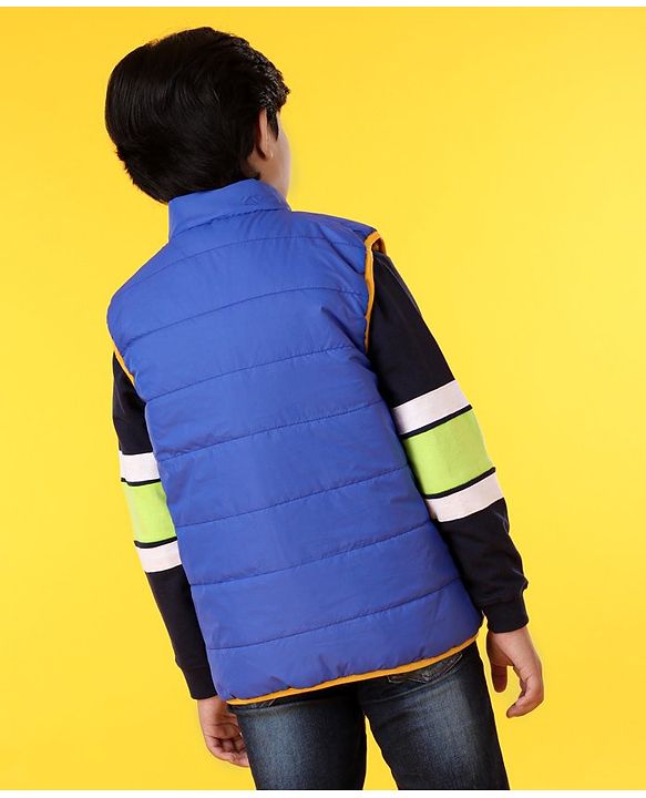 Pine Kids Sleeveless Colour Block Reversible Jacket - Multicolour