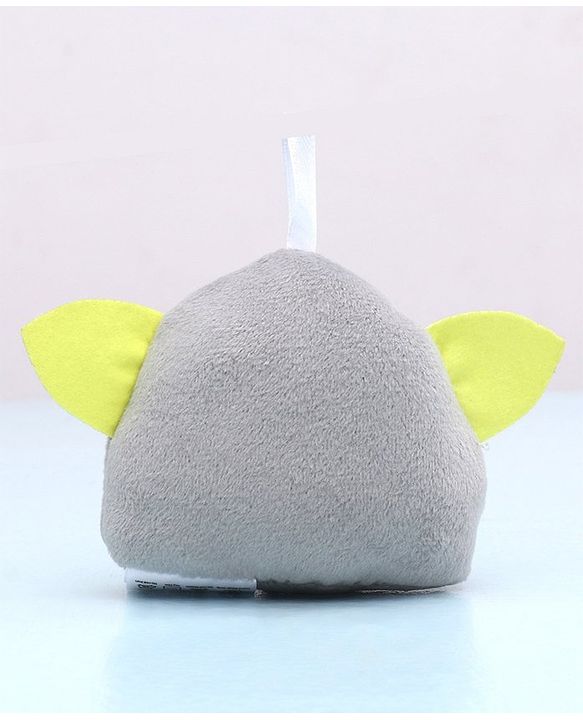 Babyhug Elephant & Owl  Clip On Soft Toys Pack of 2 Grey - Height 6.5 cm