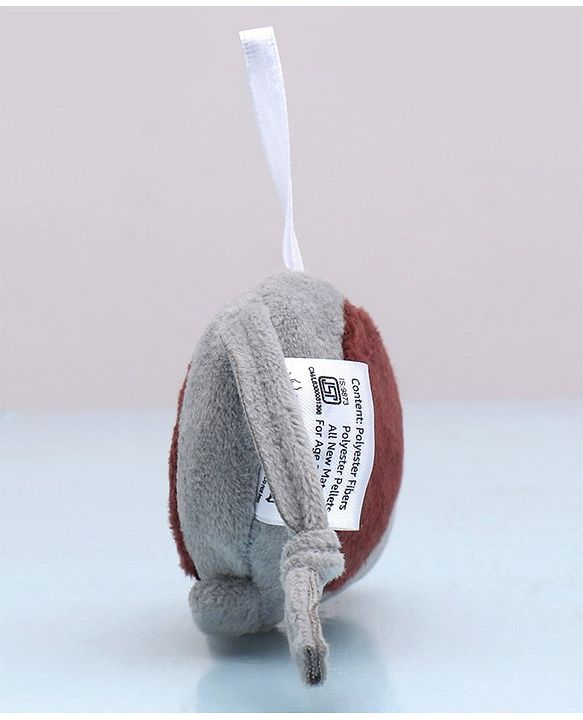 Babyhug Elephant & Owl  Clip On Soft Toys Pack of 2 Grey - Height 6.5 cm