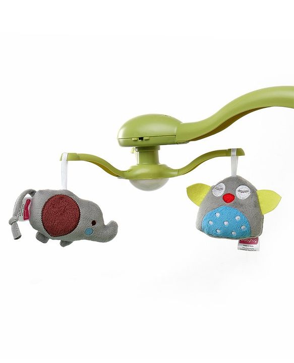 Babyhug Elephant & Owl  Clip On Soft Toys Pack of 2 Grey - Height 6.5 cm