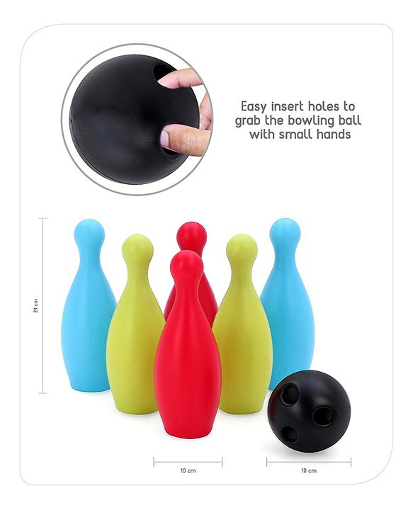Babyhug Premium Bowling Pin Set with 6 Pins and 2 Balls|Fun Learning of Numbers & Counting| Indoor Outdoor Sports Toy for Kids| Best Gifts for 3 Years+ Kids| BIS Certified