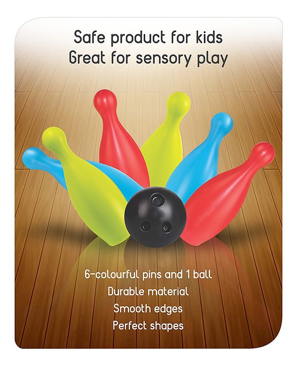 Babyhug Premium Bowling Pin Set with 6 Pins and 2 Balls|Fun Learning of Numbers & Counting| Indoor Outdoor Sports Toy for Kids| Best Gifts for 3 Years+ Kids| BIS Certified