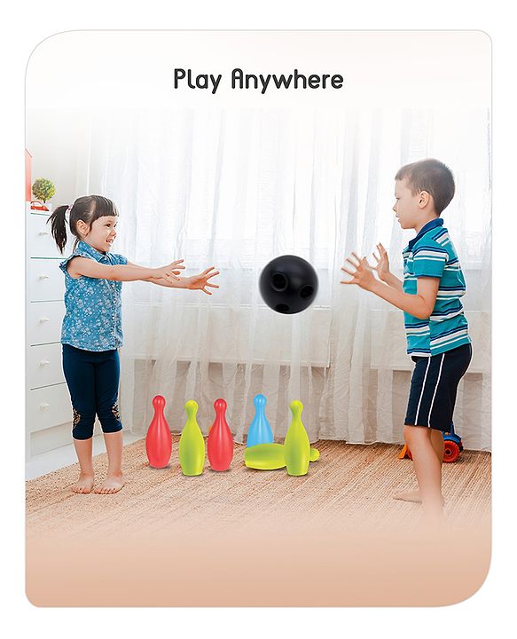 Babyhug Premium Bowling Pin Set with 6 Pins and 2 Balls|Fun Learning of Numbers & Counting| Indoor Outdoor Sports Toy for Kids| Best Gifts for 3 Years+ Kids| BIS Certified