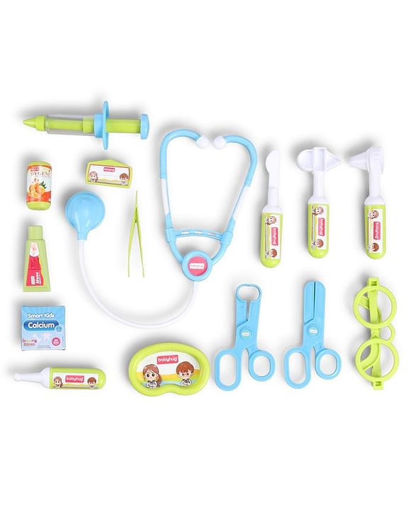 Babyhug Junior Doctor Play Set 15 Pieces - Pink | Pretend Care & Social Play | Inspires Empathy &  Imaginative Role-Play | BIS Certified