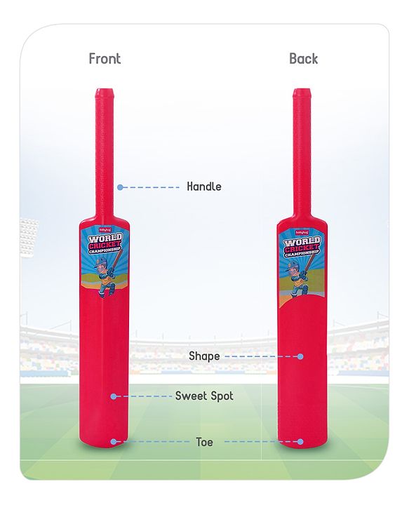Babyhug Cricket Set - Yellow & Red with Bat, Stump, Bails, Ball & Holder | Cricket Kit for Boys and Girls | Indoor Outdoor Play | Birthday Gift |BIS Certified |