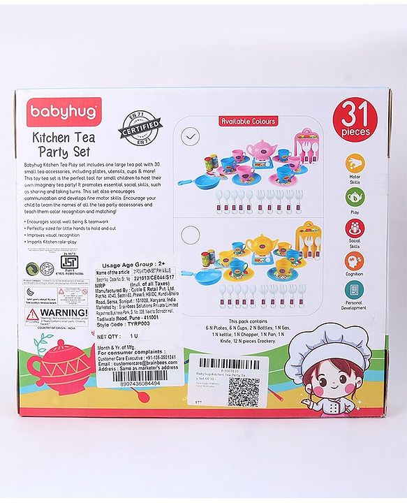 Babyhug Kitchen Tea Party Toy Set of 31 - Pink