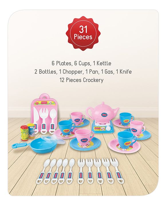 Babyhug Kitchen Tea Party Toy Set of 31 - Pink