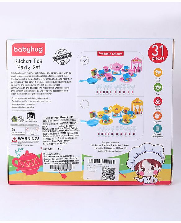 Babyhug Kitchen Tea Party Toy Set of 31 - Pink