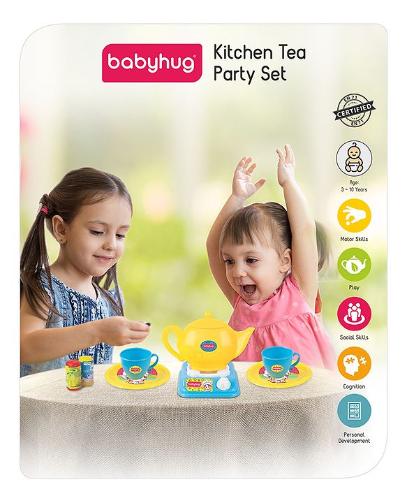 Babyhug Kitchen Tea Party Toy Set of 31 - Pink | Pretend Cooking & Tea Party Playset | Sparks Social Skills & Creative Play | Vibrant  & Child-Safe | Perfect For Gifting | BIS Certified