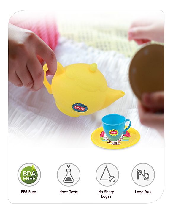 Babyhug Kitchen Tea Party Toy Set of 31 - Pink | Pretend Cooking & Tea Party Playset | Sparks Social Skills & Creative Play | Vibrant  & Child-Safe | Perfect For Gifting | BIS Certified