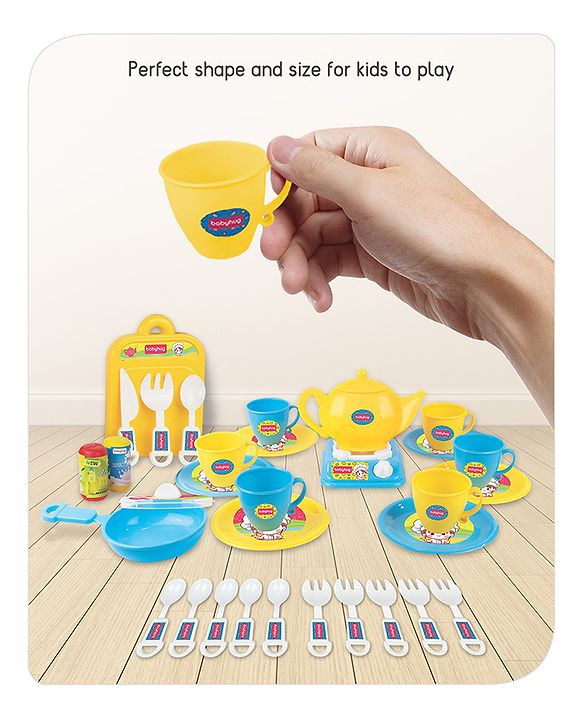 Babyhug Kitchen Tea Party Toy Set of 31 - Pink | Pretend Cooking & Tea Party Playset | Sparks Social Skills & Creative Play | Vibrant  & Child-Safe | Perfect For Gifting | BIS Certified