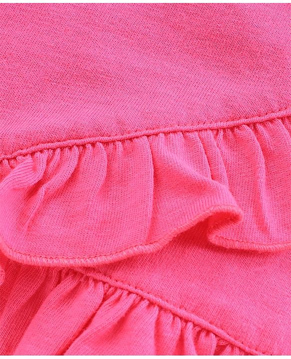 Babyhug Short Sleeves Top Kitty Print - Pink